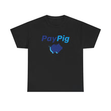 Load image into Gallery viewer, PayPig Logo T‑Shirt — Cute Blue Piggy Bank Graphic Tee - Fusion Pop Culture