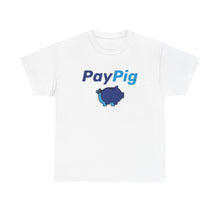 Load image into Gallery viewer, PayPig Logo T‑Shirt — Cute Blue Piggy Bank Graphic Tee - Fusion Pop Culture