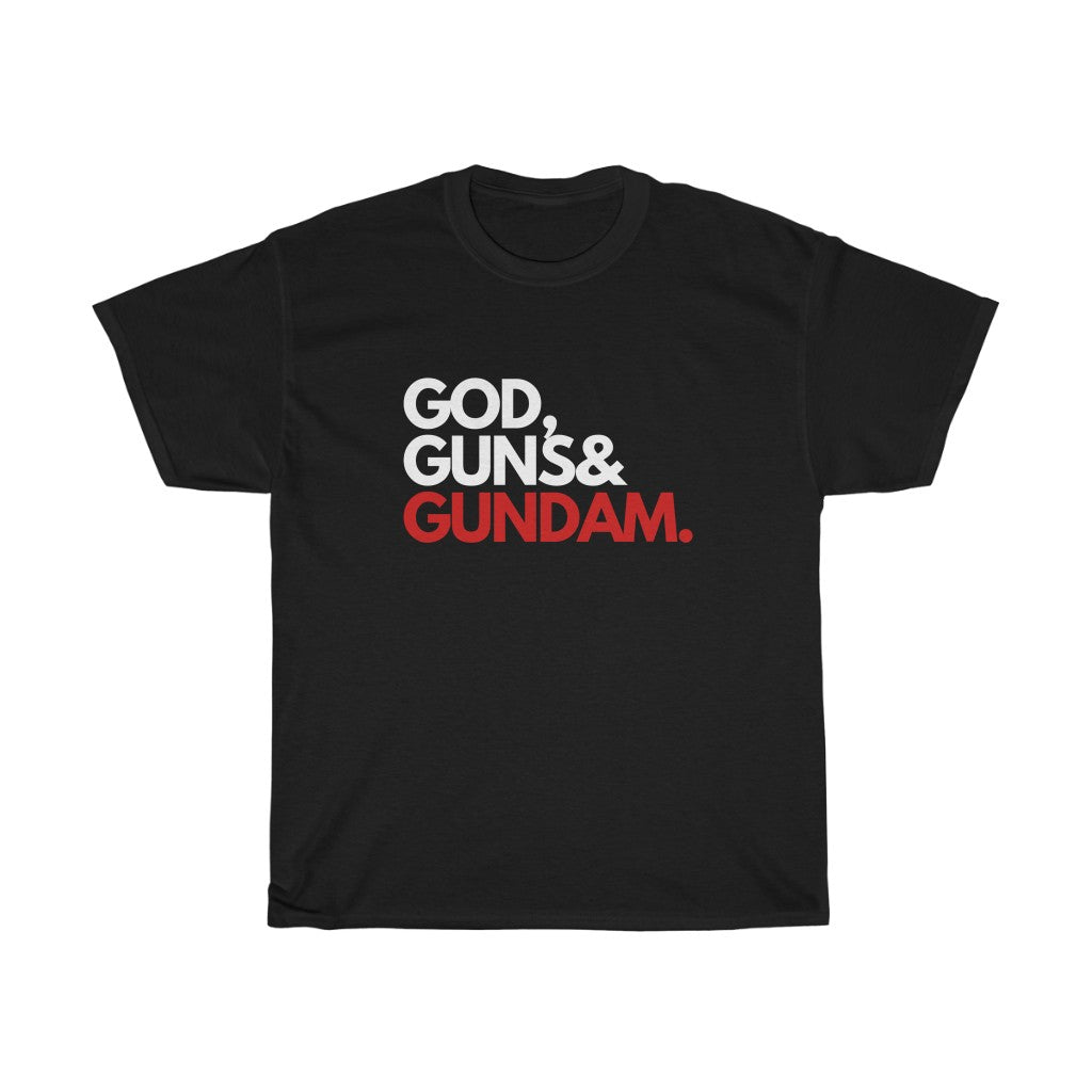 God, Guns & Gundam Tee - Fusion Pop Culture